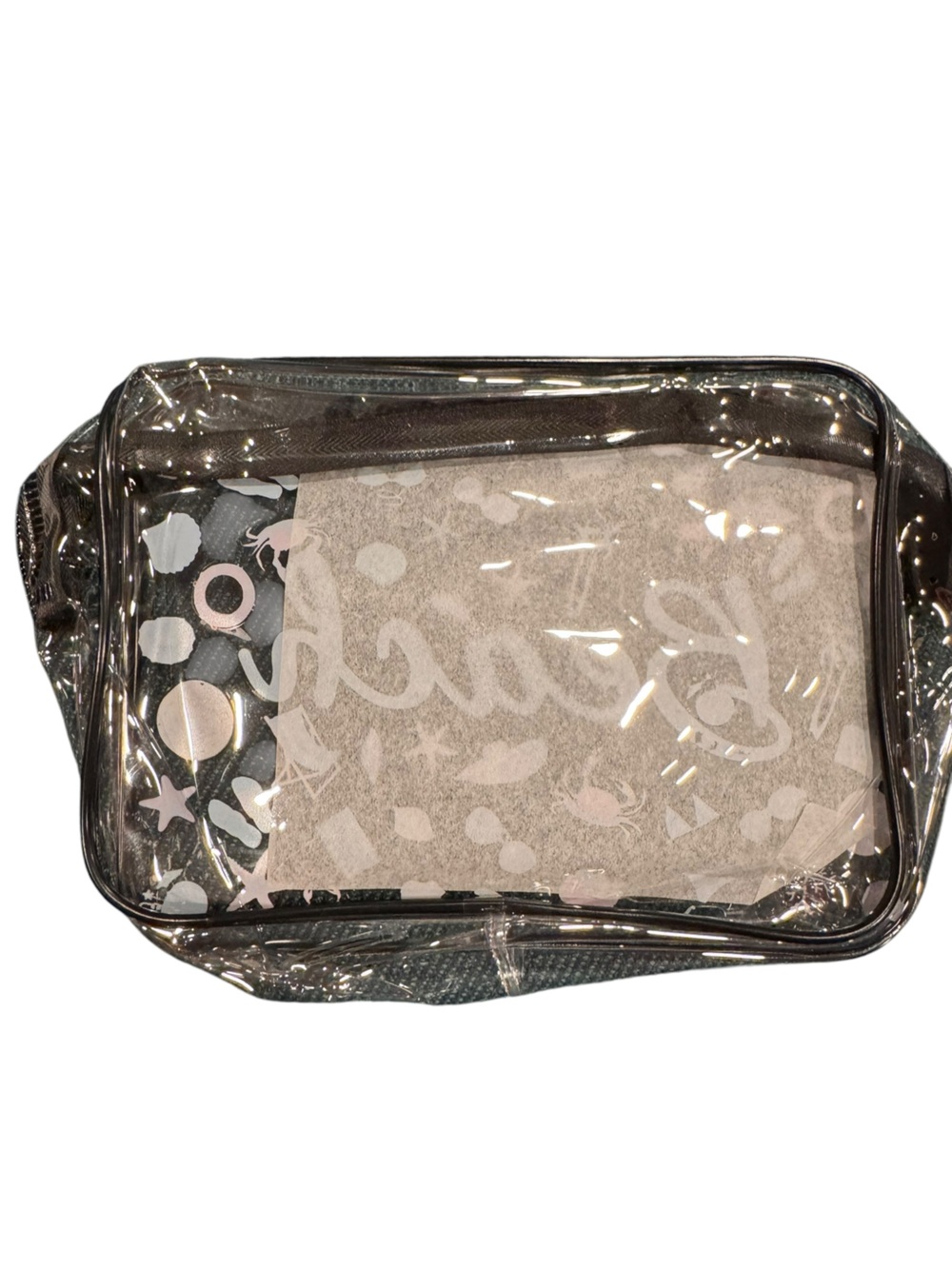 Beach Clear Cosmetic Travel Case with Colorful Beach Print - Picture 2 of 2